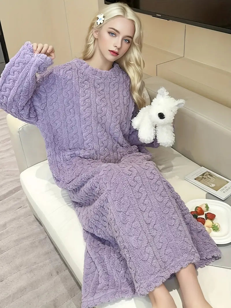Abigail™ - Abito Invernale in Fleece Jacquard Morbido