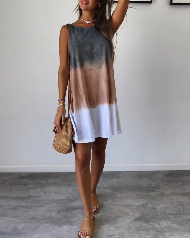 Josie - Mini Abito con Stampa Tie Dye Gradiente