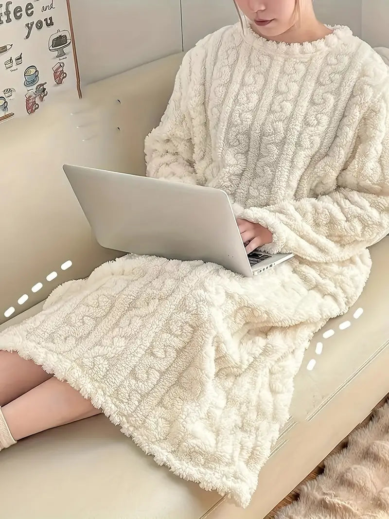 Abigail™ - Abito Invernale in Fleece Jacquard Morbido