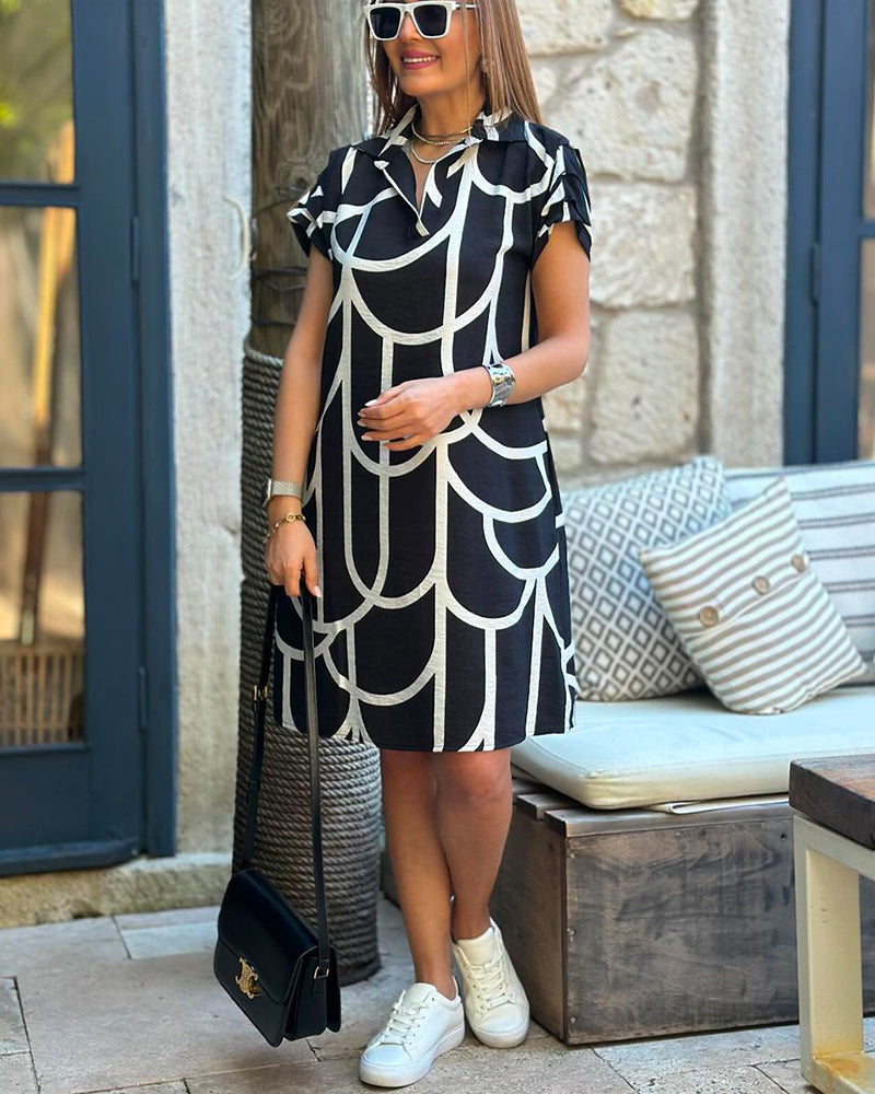Anneliese™ | Abito Polo con Stampa Grafica