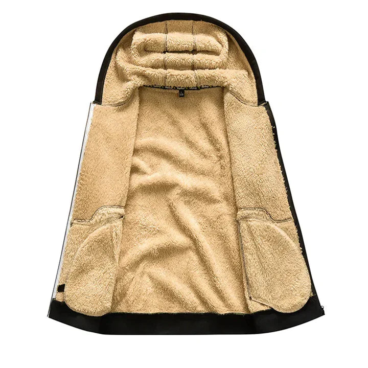 Gilben - Giacca invernale da uomo con cappuccio e fleece