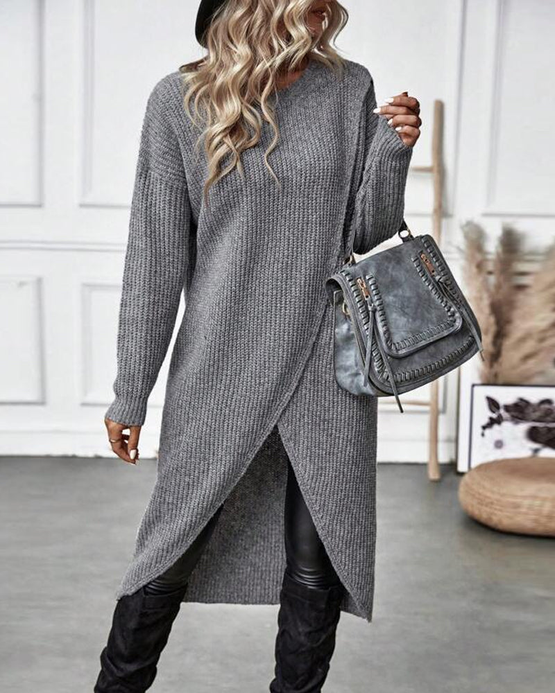 Addison™ - Abito maglione comodo in stile irregolare