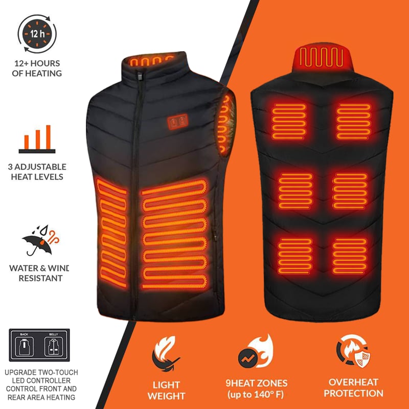 Layla™ - Versione Aggiornata Controller LED per Gilet Riscaldato a Due Tasti con 15 Zone di Calore