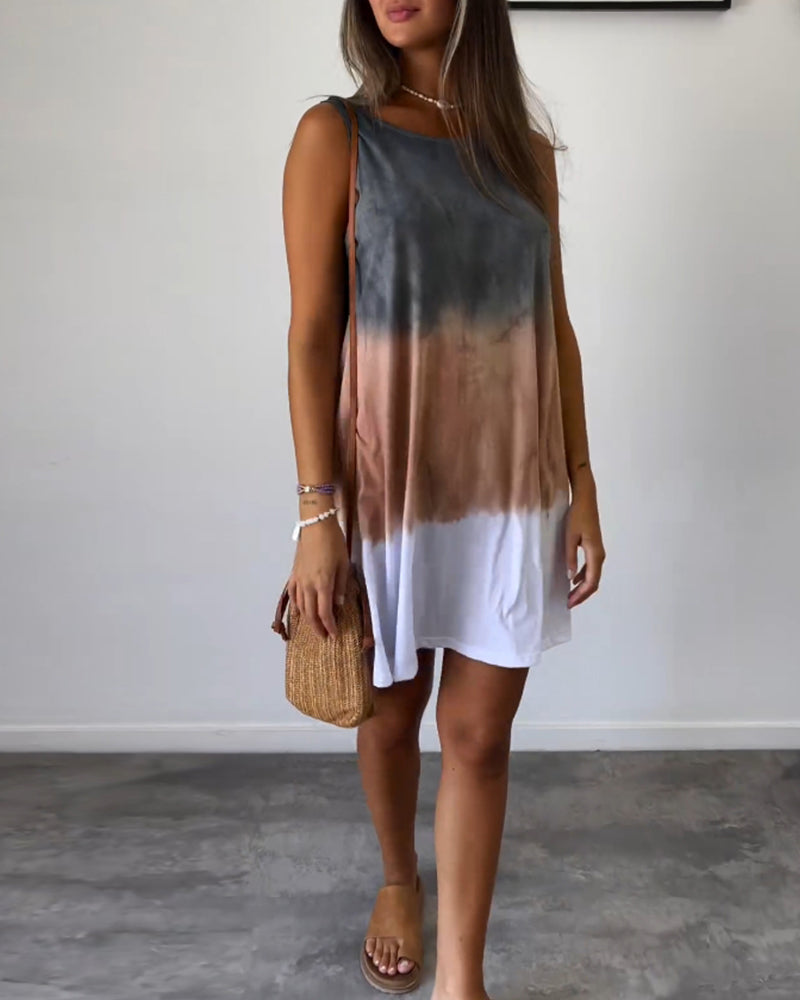 Josie - Mini Abito con Stampa Tie Dye Gradiente