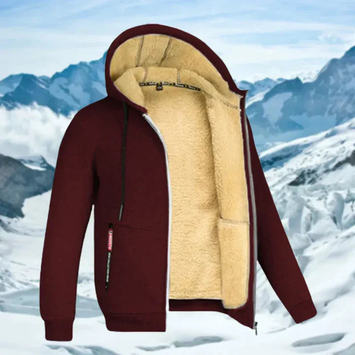 Gilben - Giacca invernale da uomo con cappuccio e fleece