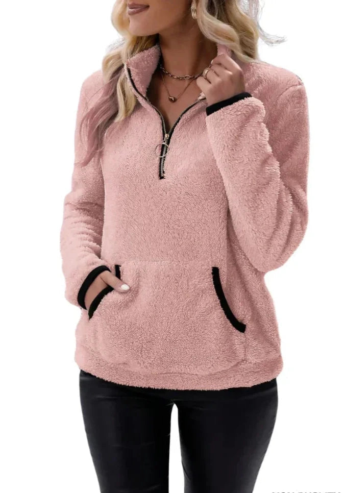 Harper Soft Touch Pullover con Texture Sherpa