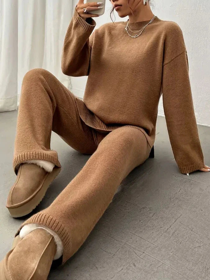 Lily™ - Completo Casual in Maglia a Coste Calde