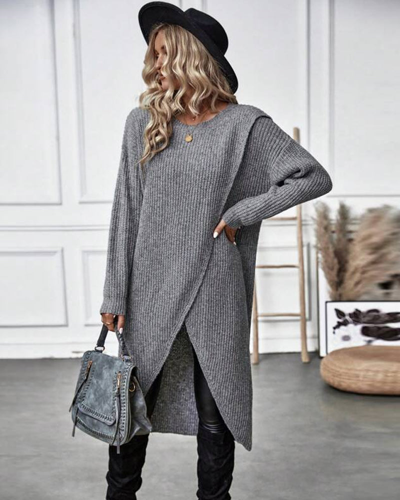 Addison™ - Abito maglione comodo in stile irregolare