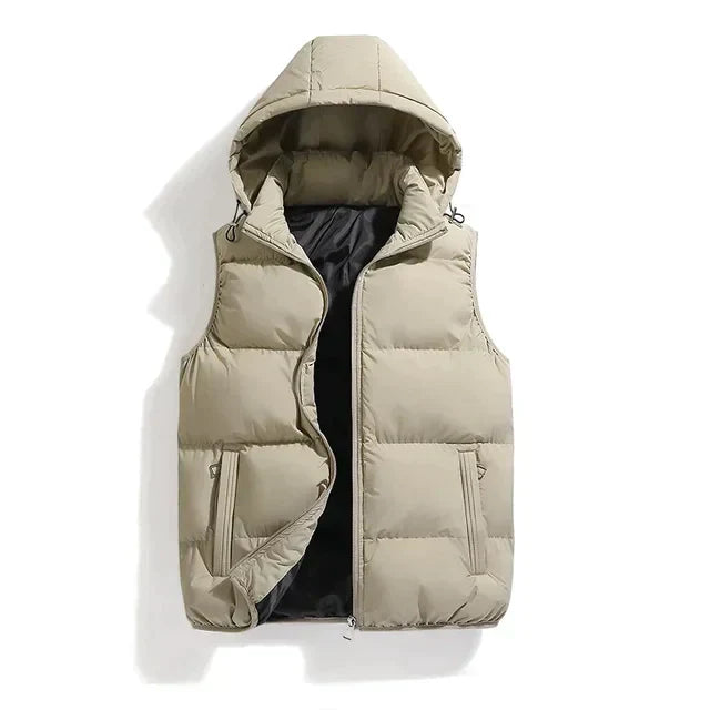 Gilet da uomo con cappuccio rimovibile