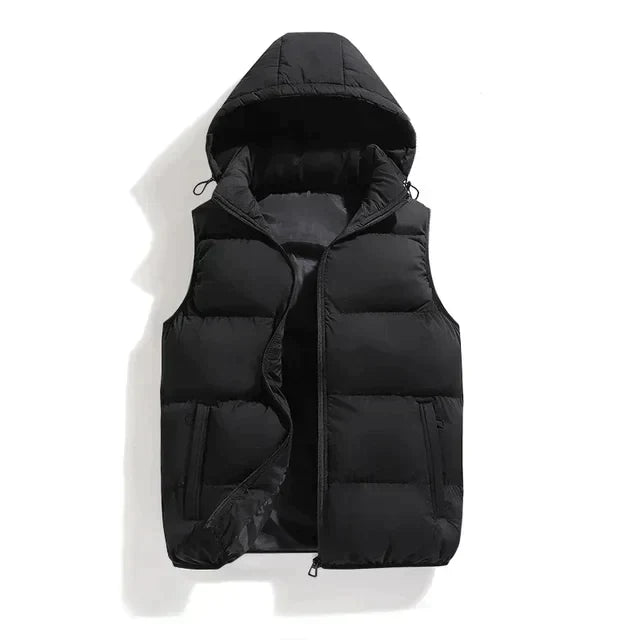 Gilet da uomo con cappuccio rimovibile