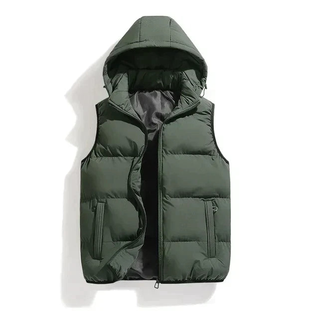 Gilet da uomo con cappuccio rimovibile