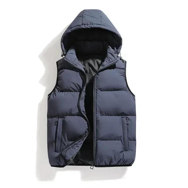 Gilet da uomo con cappuccio rimovibile