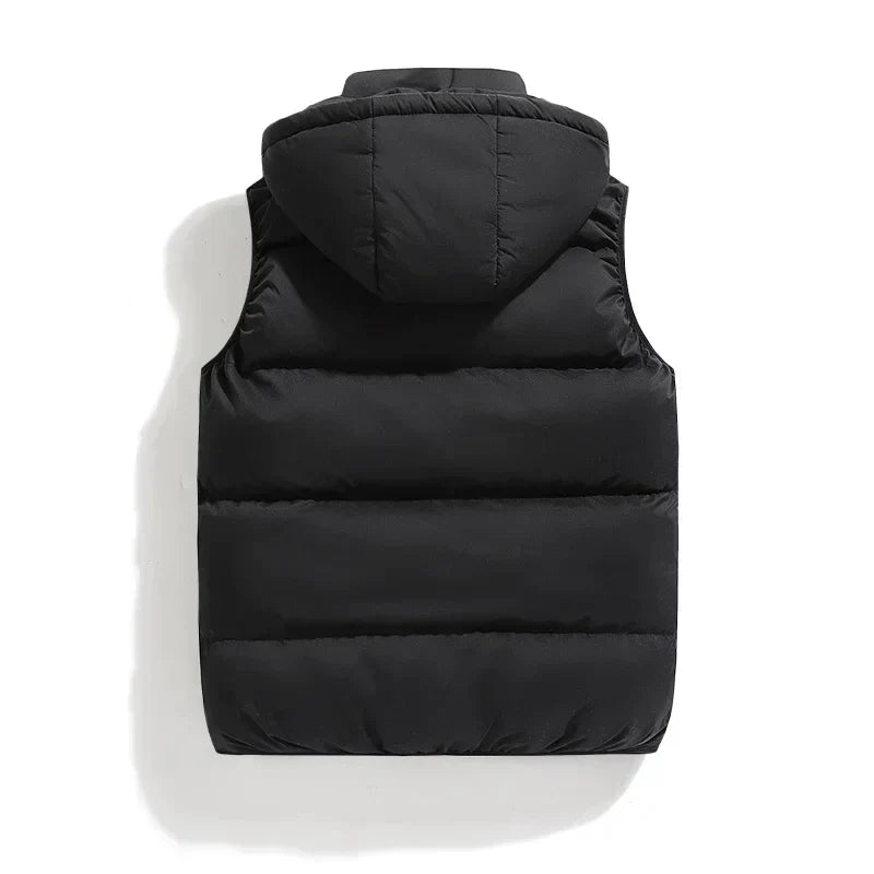 Gilet da uomo con cappuccio rimovibile