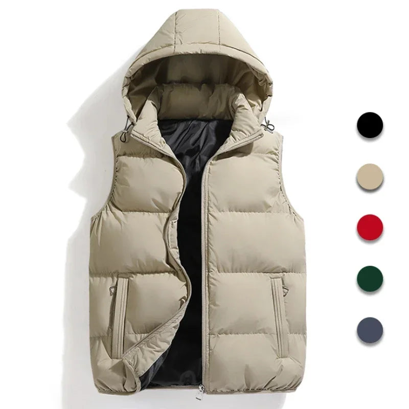 Gilet da uomo con cappuccio rimovibile