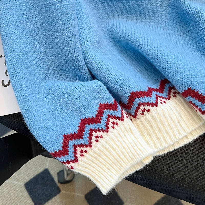 Pullover in Maglia con Motivo Nordico