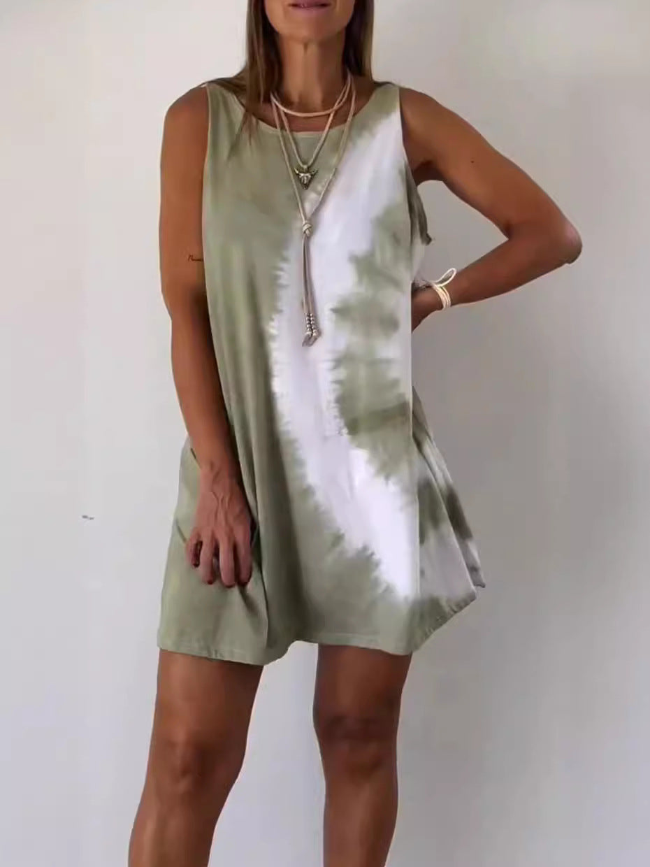 Josie - Mini Abito con Stampa Tie Dye Gradiente