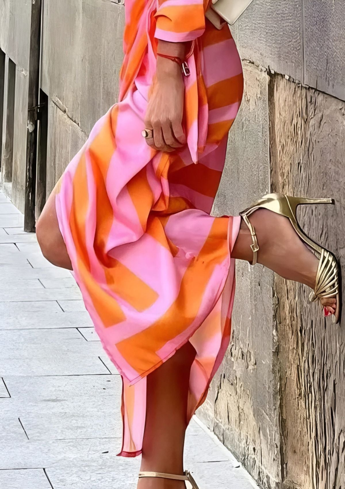 Olivia – Abito Camicia Stampato con Vita Sottile