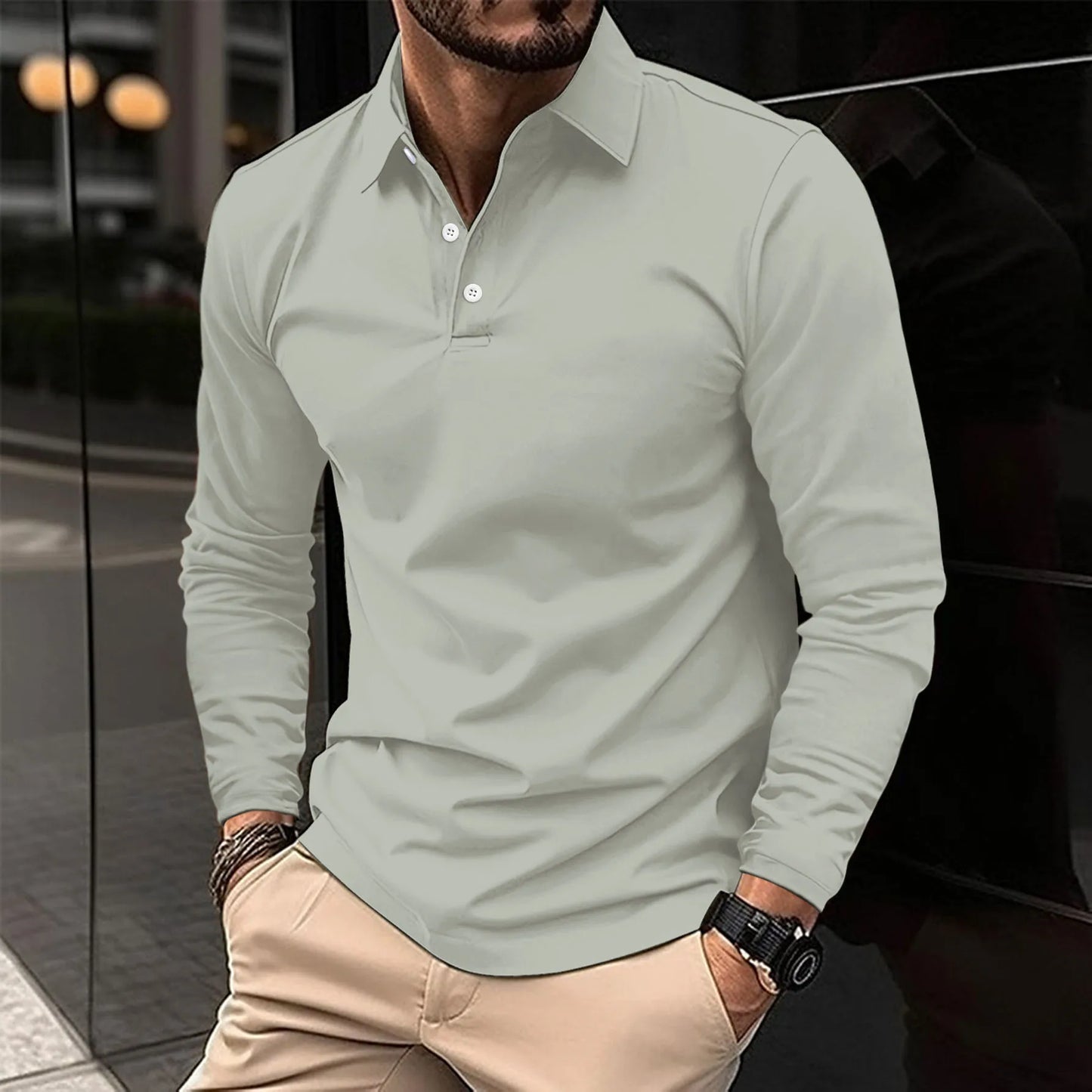 Ethan™ - Polo Casual a Maniche Lunghe