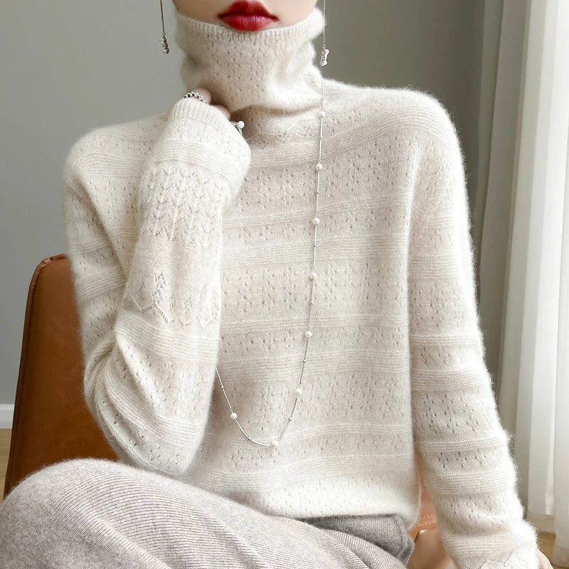 Aria™ - Maglione Collo Alto in Lana Premium Morbida