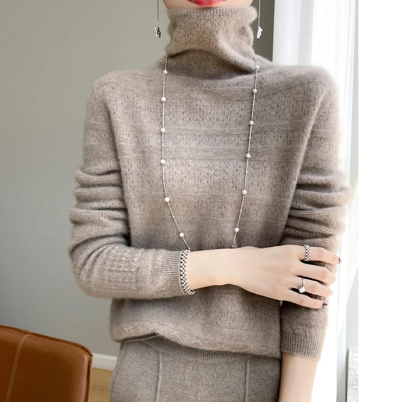 Aria™ - Maglione Collo Alto in Lana Premium Morbida