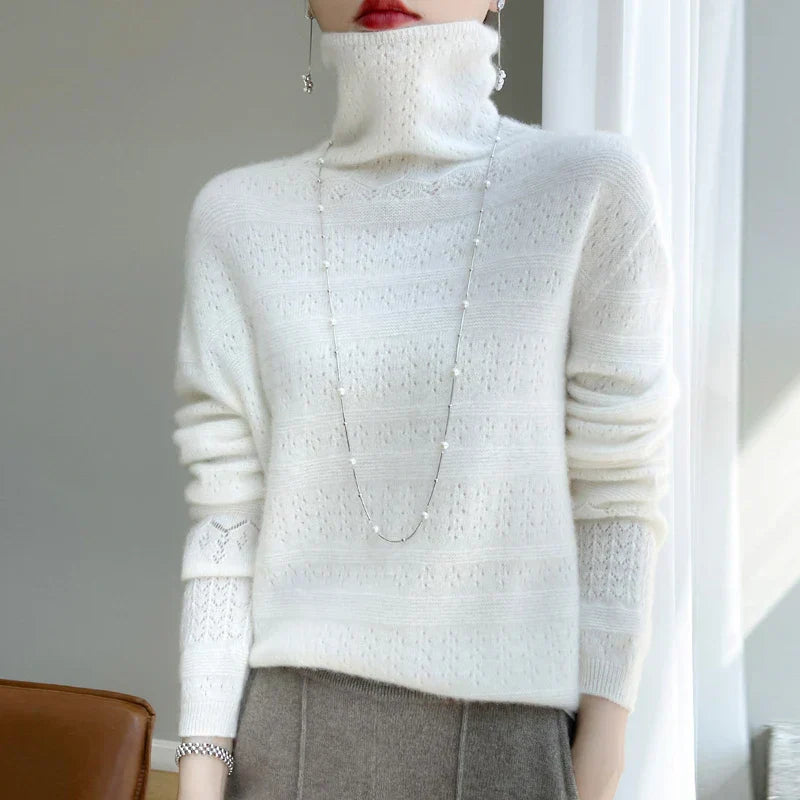 Aria™ - Maglione Collo Alto in Lana Premium Morbida