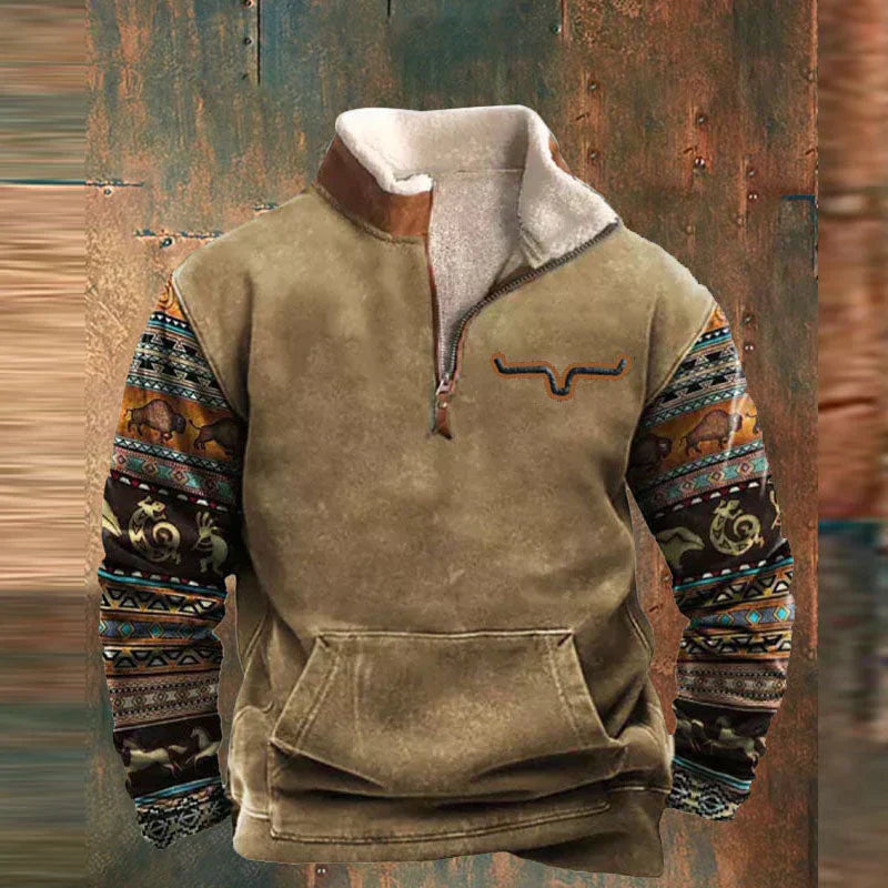 James™ - Pullover Vintage Comodo con Zip