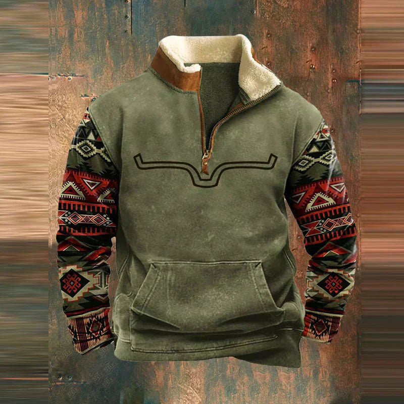 James™ - Pullover Vintage Comodo con Zip