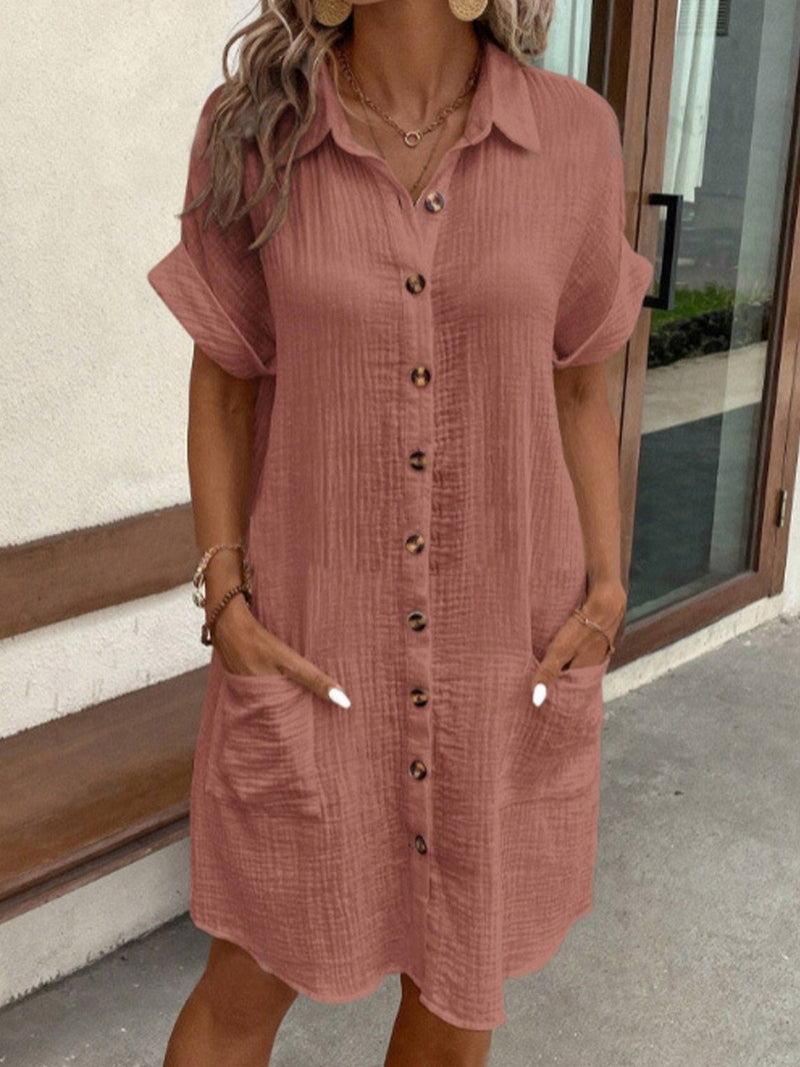 Hailey - Abito Camicia Retro in Cotone e Lino per Donna