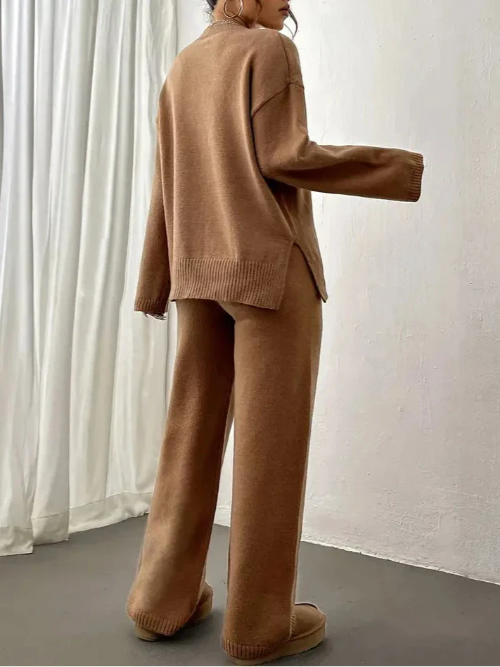 Lily™ - Completo Casual in Maglia a Coste Calde