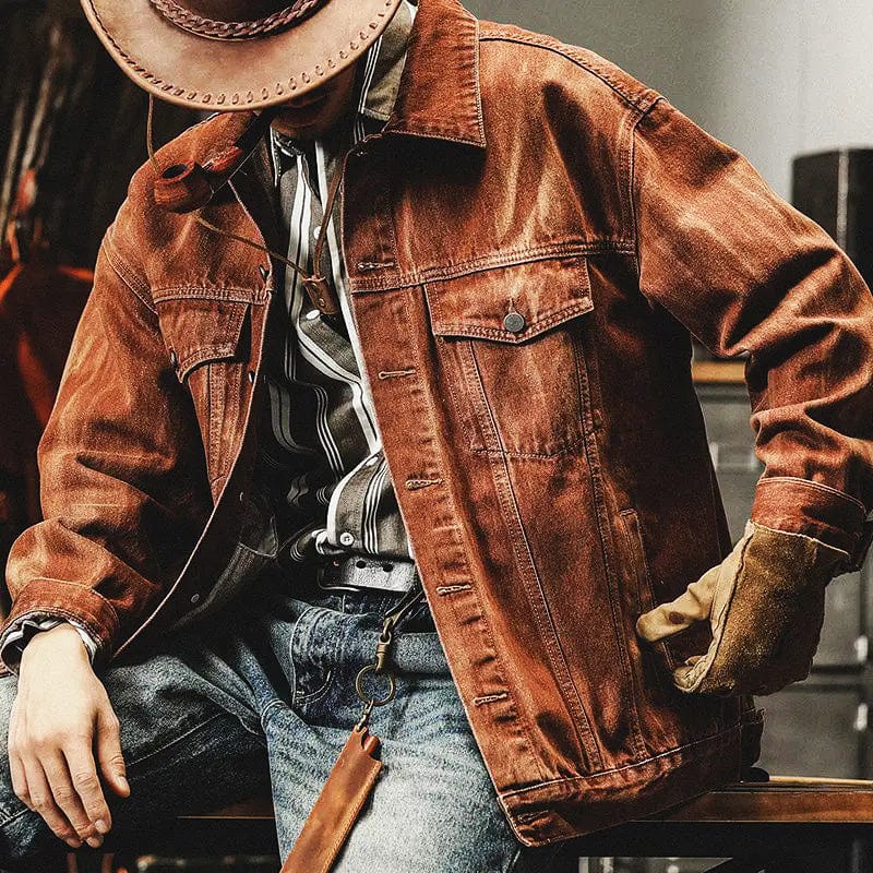 Isaac™ – Giacca di Jeans Vintage Elegante