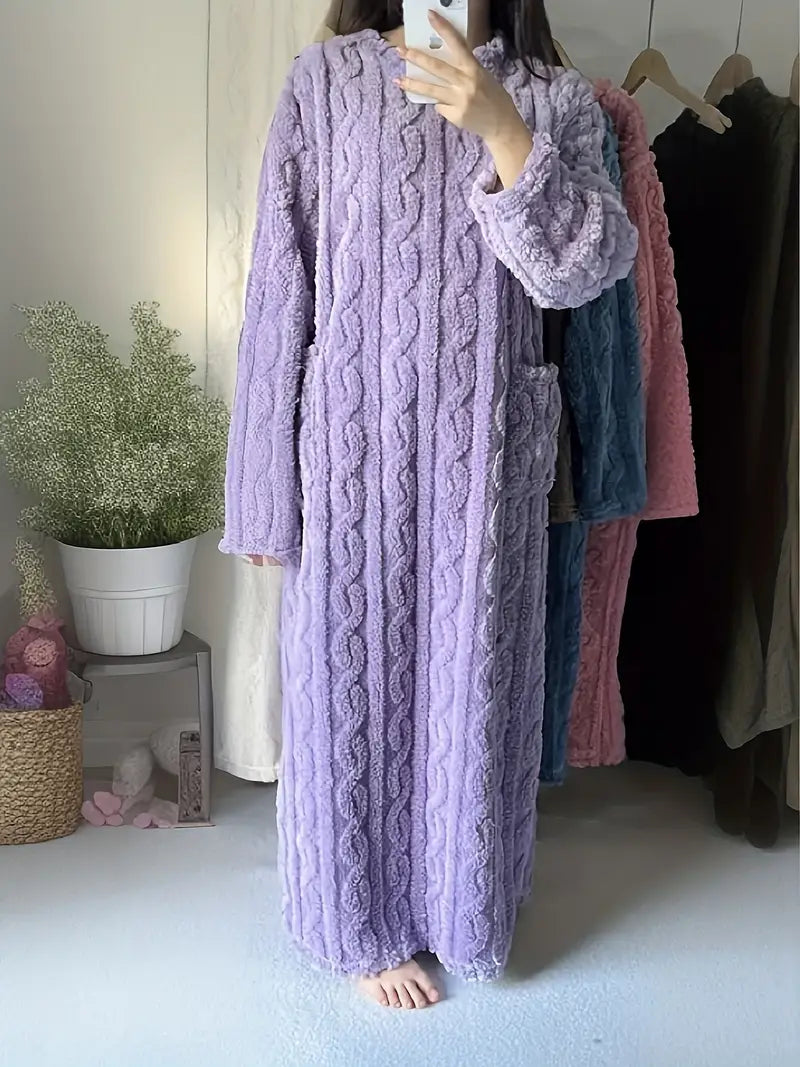 Abigail™ - Abito Invernale in Fleece Jacquard Morbido