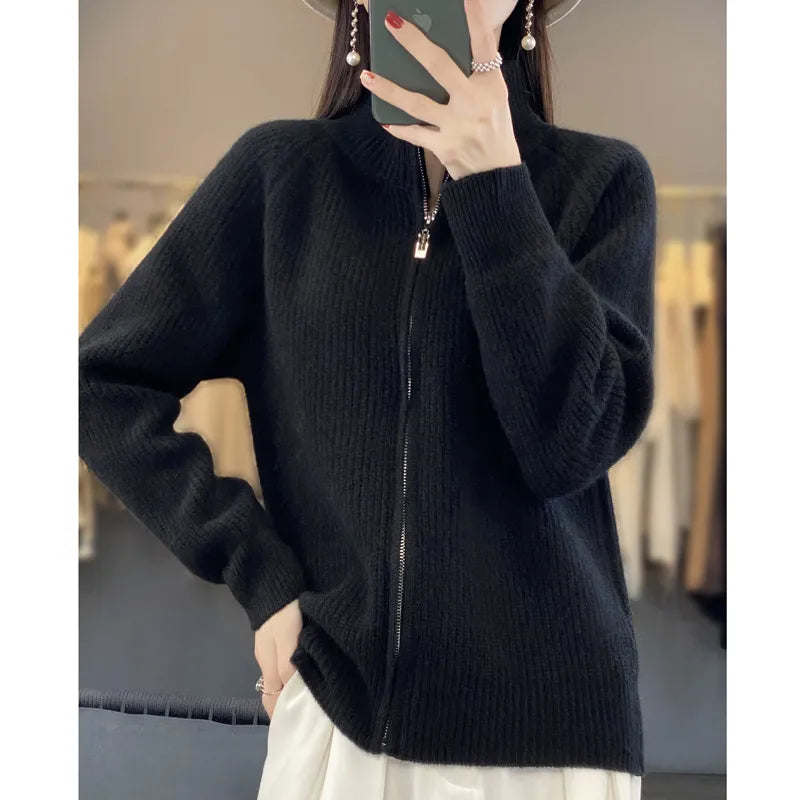 Charlotte™ - Cardigan in Lana con Zip