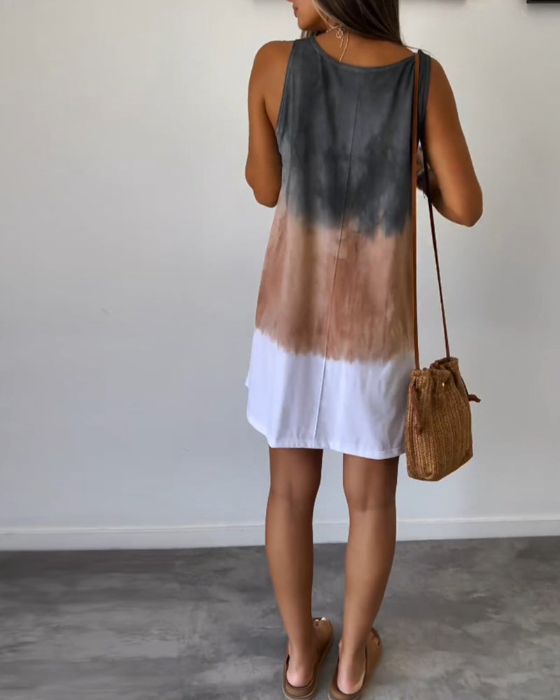 Josie - Mini Abito con Stampa Tie Dye Gradiente