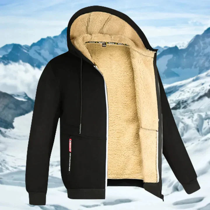 Gilben - Giacca invernale da uomo con cappuccio e fleece