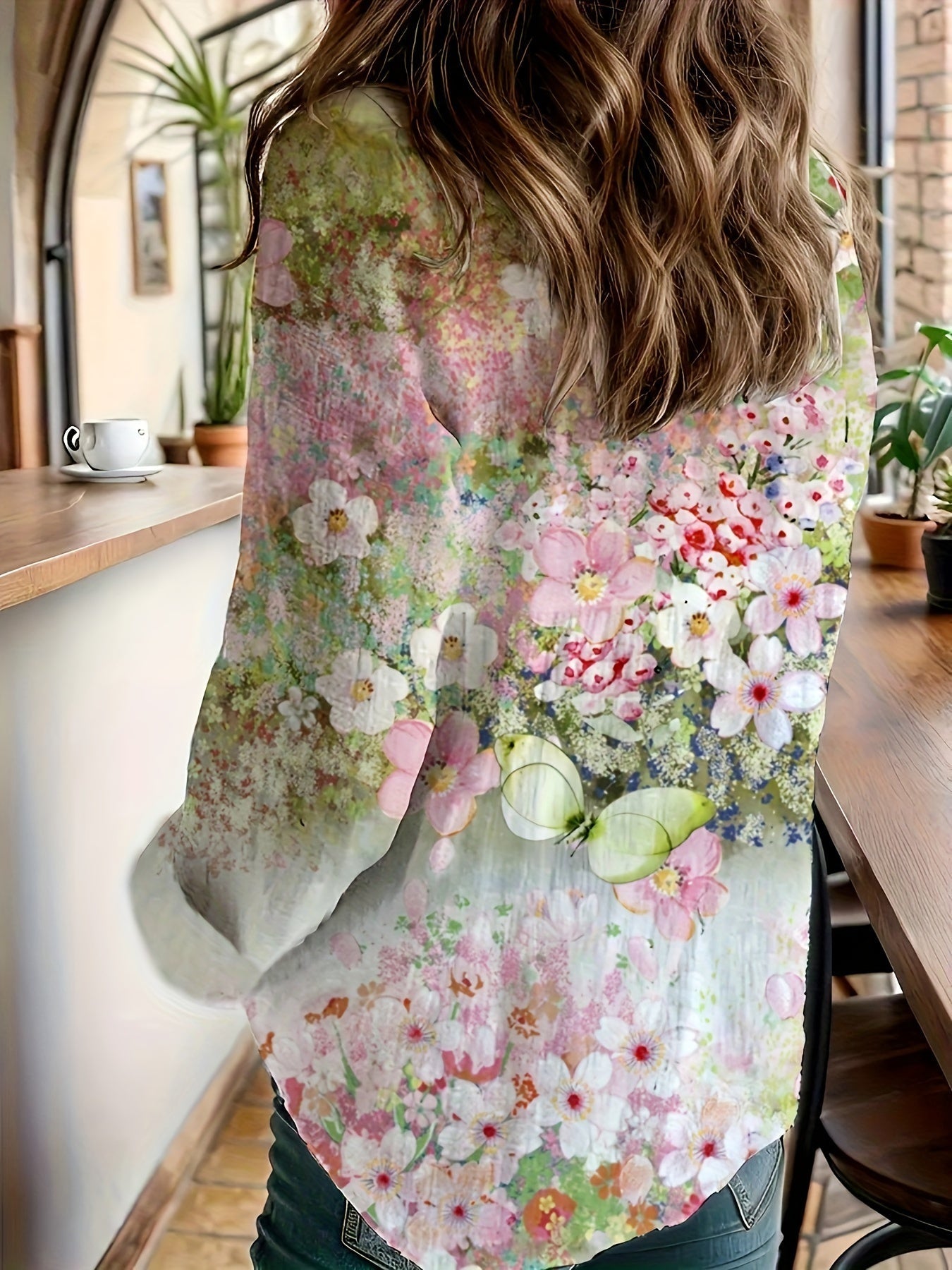 Mira™ | Camicia a maniche lunghe con colletto e stampa floreale