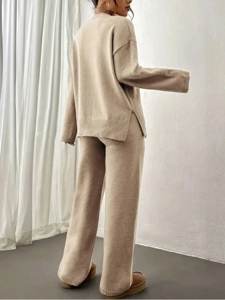 Lily™ - Completo Casual in Maglia a Coste Calde