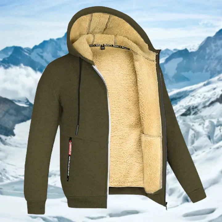 Gilben - Giacca invernale da uomo con cappuccio e fleece