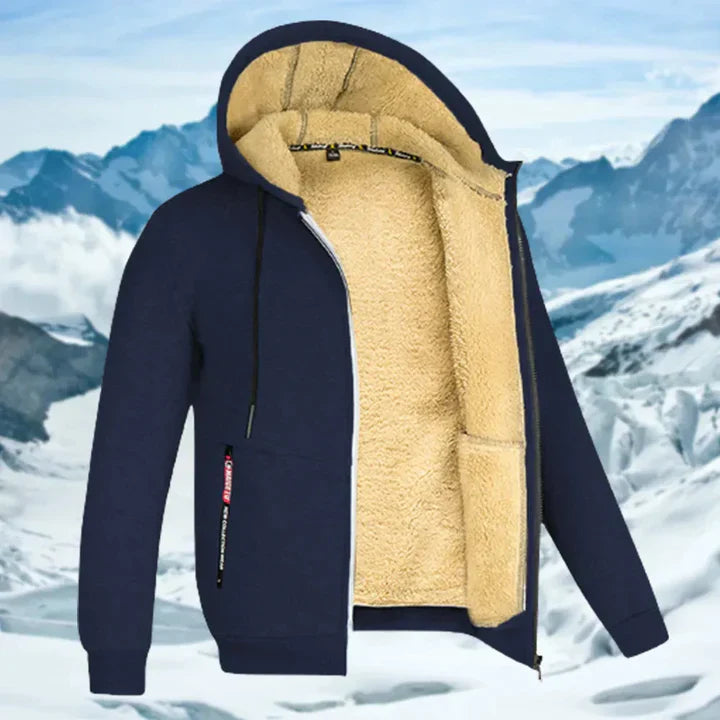 Gilben - Giacca invernale da uomo con cappuccio e fleece