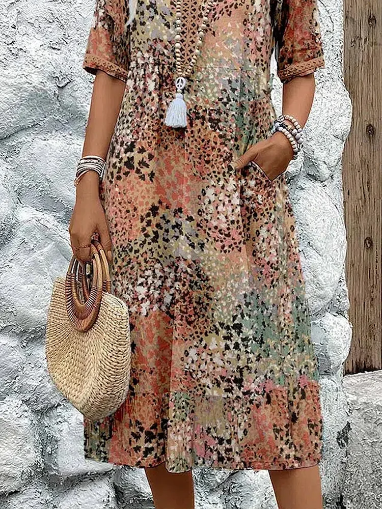 Danielle - Vestito Midi Vibrante da Donna con Tasche