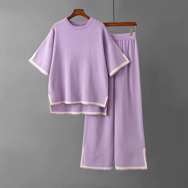 Charlotte™ - Elegante Set Co-Ord in Seta Ghiacciata a Maniche Corte