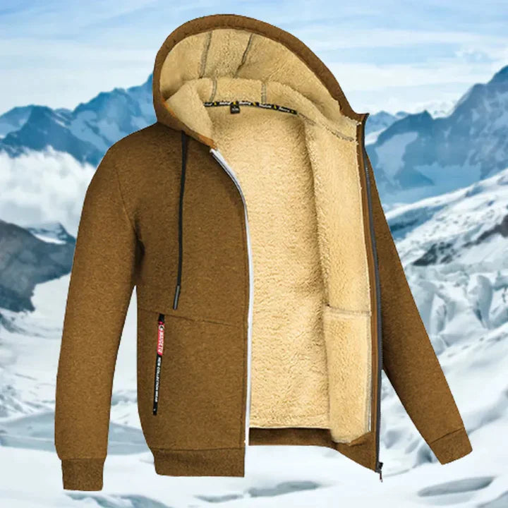 Gilben - Giacca invernale da uomo con cappuccio e fleece