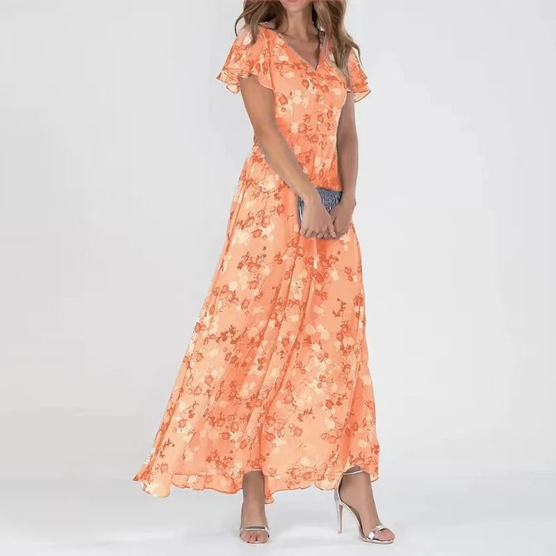 Sofia™ | Vestito Floreale con Maniche a Volant