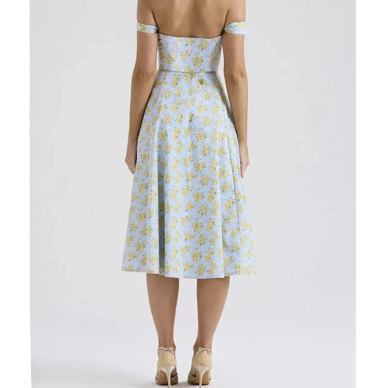 Freya™ | Vestito Midi con Corsetto Floreale