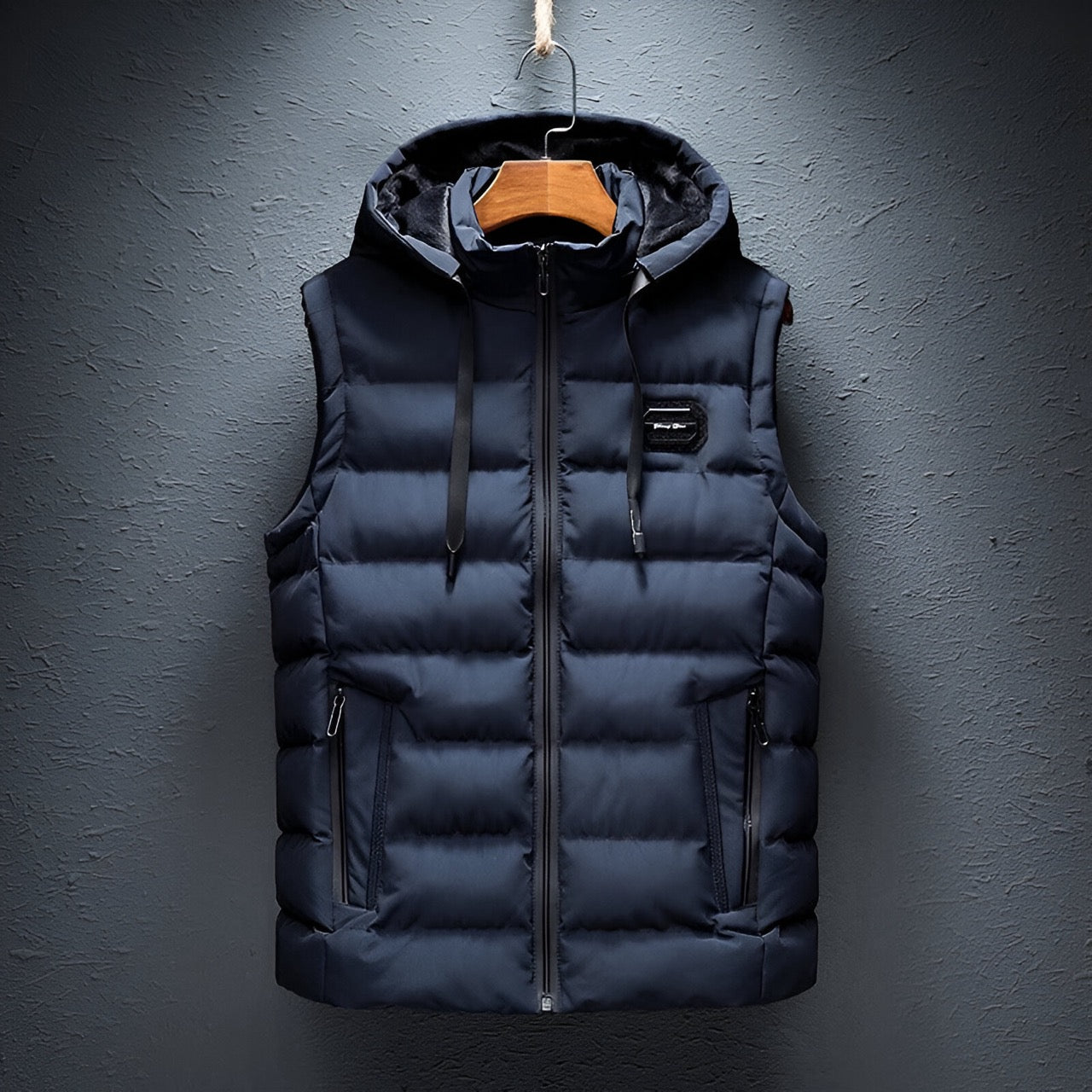 Gilet imbottito con cappuccio
