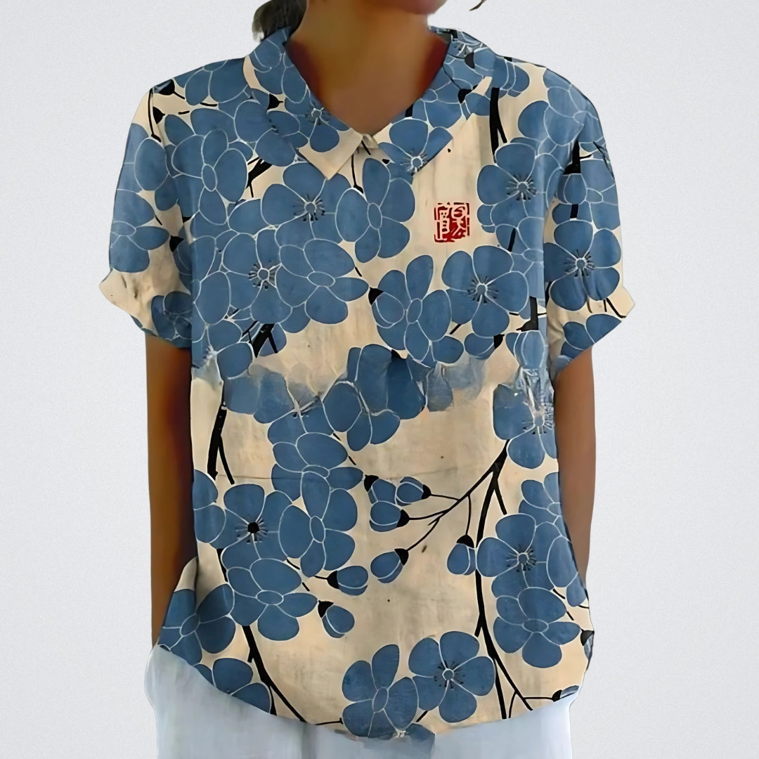 Lina™ | Blusa in Lino Floreale