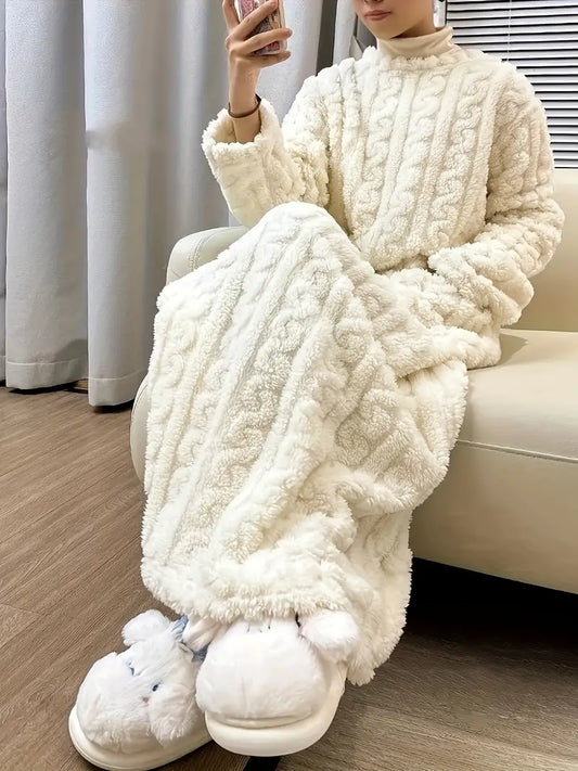 Abigail™ - Abito Invernale in Fleece Jacquard Morbido