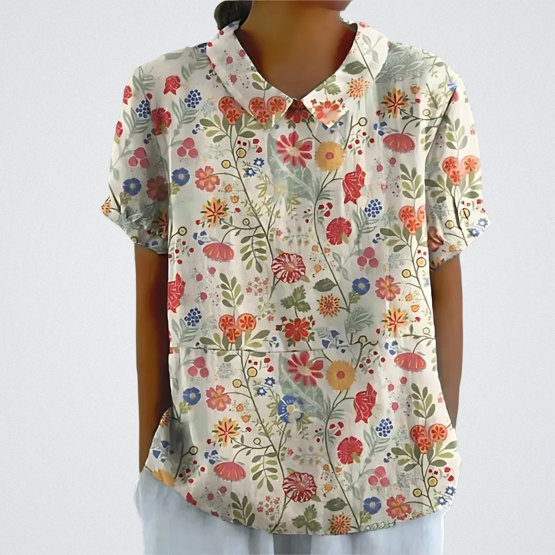Lina™ | Blusa in Lino Floreale
