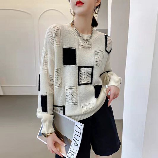Emma - Maglione Blocco Geometrico Confortevole