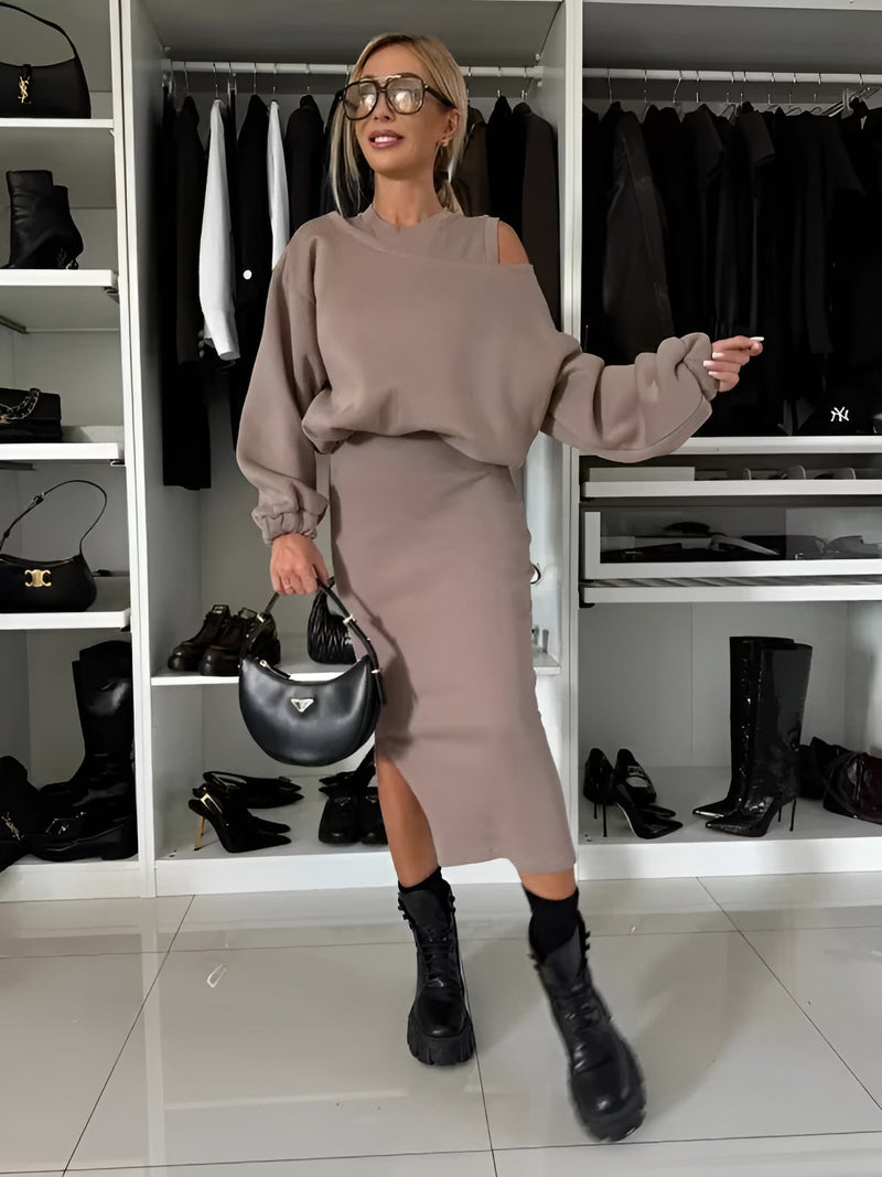 Aria™ - Elegante Set Due Pezzi (Abito + Pullover)