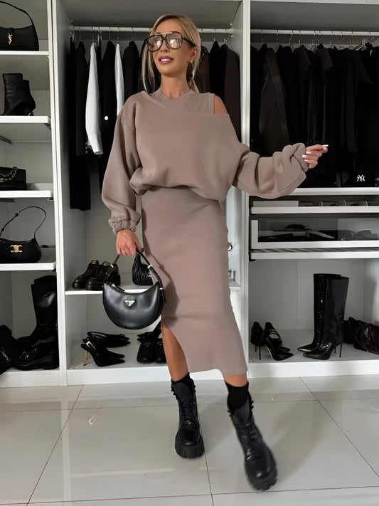 Aria™ - Elegante Set Due Pezzi (Abito + Pullover)